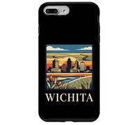 Carcasa para iPhone 7 Plus/8 Plus Wichita Kansas Retro Vintage Horizonte Río Pradera Paisaje