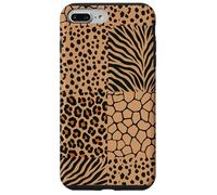 Carcasa para iPhone 7 Plus/8 Plus Wild Safari Animal Patchwork Beige Pattern Collage