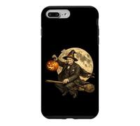 Carcasa para iPhone 7 Plus/8 Plus Winston Churchill Jack O Lantern Pumpkin Moon Escoba