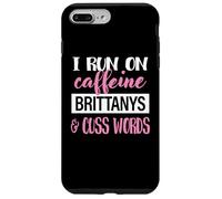 Carcasa para iPhone 7 Plus/8 Plus Womens Girls I Run On Caffeine & Brittany Spaniel Dog Lover