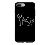 Carcasa para iPhone 7 Plus/8 Plus Womens Girls Kids Cute Minimalist Line Art Goldendoodle Love
