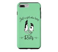 Carcasa para iPhone 7 Plus/8 Plus Womens Kids Cute Funny Girl Who Loves Pet Rats Lover
