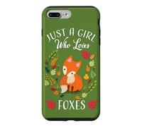 Carcasa para iPhone 7 Plus/8 Plus Womens Kids Fall Leaves Boho Just A Girl Who Loves Foxes