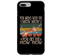 Carcasa para iPhone 7 Plus/8 Plus You Mess with The Meow You Get The Peow Funny Cat with Gun