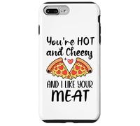 Carcasa para iPhone 7 Plus/8 Plus Youre Hot and Cheesy and I Like Your Meat Pizza Funny Couple