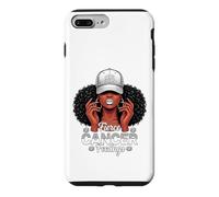Carcasa para iPhone 7 Plus/8 Plus Zodiac Cancer Inspired Afro Women White Grey Cap Black Girl