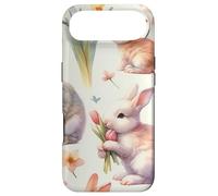 Carcasa para iPhone Air Aesthetic Spring Flower Patter Vintage Easter Bunny Rabbit