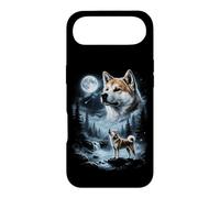 Carcasa para iPhone Air Akita Inu Aullando a la Luna, Perro Retro de los 90