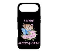 Carcasa para iPhone Air Amante Floral de Mariposas con Texto en inglés I Love Jesus and Cats