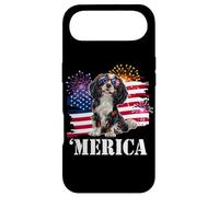Carcasa para iPhone Air American 4th July Fourth USA Flag Tri Color Cavalier Dog