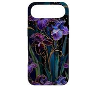 Carcasa para iPhone Air Art Nouveau Iris Gótico Floral Celeste Oscuro Botánico Arte