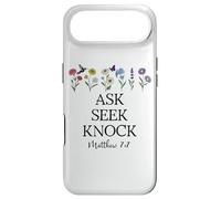 Carcasa para iPhone Air Ask Seek Knock Bible Verse Matthew 7:7 Scripture Christian