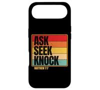 Carcasa para iPhone Air Ask Seek Knock Matthew 7:7 Christian Men Women Faith Design
