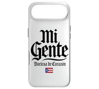 Carcasa para iPhone Air Bandera Mi Gente Boricua de Corazón Puerto Rico Estampado Negro
