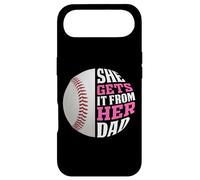 Carcasa para iPhone Air Baseball Saying She Gets It from Her Dad Funny Baseball Dad