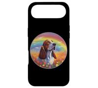 Carcasa para iPhone Air Basset Hound Rainbow Bridge Pintura Conmemorativa de Perro Colorido