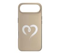 Carcasa para iPhone Air Blanco Arena Tan Mano Dibujado Corazón Lindo Estética