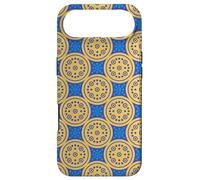 Carcasa para iPhone Air Blue Mustard Yellow Dot Circle Celestial Sun Stars Folk Art