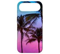 Carcasa para iPhone Air Bonito paraíso Tropical de Palmeras al Atardecer, púrpura, Rosa y Azul