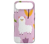 Carcasa para iPhone Air Bonito patrón de Alpacas con Flores moradas Adorable Alpaca