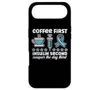 Carcasa para iPhone Air Café Insulina Humor Diabético Tipo 1 2 Diabetes Cinta Azul