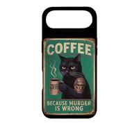 Carcasa para iPhone Air Café sarcástico Gato Café Porque el Asesinato está Mal Hombres Papás