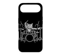 Carcasa para iPhone Air Cat Drummer Rock Star Baquetas Concierto Batería Amante de la música