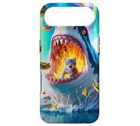 Carcasa para iPhone Air Cat Kitty Montando Fuego Respirando Tiburón Arco Iris Laser