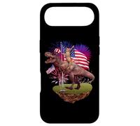 Carcasa para iPhone Air Cat Riding Dinosaur T Rex USA American Flag 4th of July