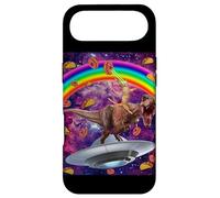 Carcasa para iPhone Air Cat Riding Dinosaur Trex UFO Taco Donuts In Galaxy