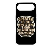 Carcasa para iPhone Air Christian Bible Verse Quote Jesus Greater Is He Who Is In Me