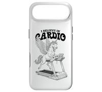 Carcasa para iPhone Air Cinta de Correr Divertida con diseño de Unicornio con el Texto «Creo en el Entrenamiento Cardiovascular»