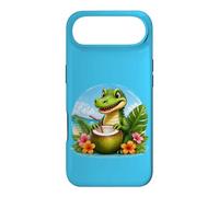 Carcasa para iPhone Air Cocodrilo Divertido en la Playa, Flores Tropicales de Coco