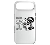 Carcasa para iPhone Air Coffee Because Murder is Wrong Sign Skeleton Drinking Coffee