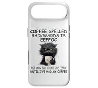 Carcasa para iPhone Air Coffee Spelled Backwards is Eeffoc Sign,Funny Cat Coffee Mug