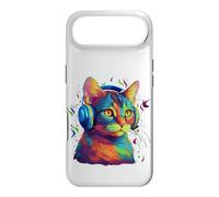 Carcasa para iPhone Air Colorful Cat Portrait Art Headphones Music Lover Graphic
