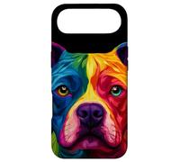 Carcasa para iPhone Air Colorido Staffordshire Bull Terrier Face Staffy Dog Negro