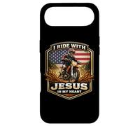 Carcasa para iPhone Air Corro con Jesús en mi corazón American Dirt Bike Rider USA