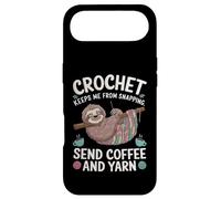 Carcasa para iPhone Air Crochet Keeps Me from Snapping Send Coffee and Yarn Sloth