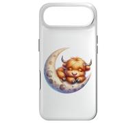 Carcasa para iPhone Air Cute Baby Highland Cow Sleeping on The Moon Heifer Farm