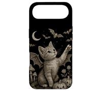 Carcasa para iPhone Air Cute Cat Bat Wings Moon Fall Vintage Fairycore Graphic