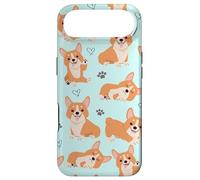 Carcasa para iPhone Air Cute Corgi Dog with Paws Lover in Aqua Turquoise Pattern
