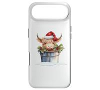 Carcasa para iPhone Air Cute Highland Cow Christmas Santa Hat Country Heifer Farm