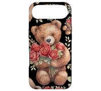 Carcasa para iPhone Air Cute Valentines Teddy Bear Motif For Mama Bouquet of Roses