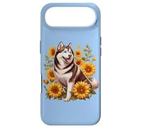 Carcasa para iPhone Air Cute Womens Girls Sunflowers Floral Siberian Husky Dog Lover