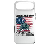 Carcasa para iPhone Air Día de los Veteranos Nunca Olvides a Nuestros Héroes Soldados Bandera de Estados Unidos