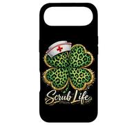 Carcasa para iPhone Air Día de San Patricio Nurse Scrub Life Leopard Shamrock