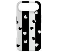 Carcasa para iPhone Air Día de San Valentín Negro Blanco Rayas Verticales corazón Minimalista