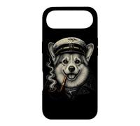 Carcasa para iPhone Air Divertida Pipa de Fumar para Perros Corgi, Nautical Captain Dog Aver