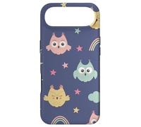 Carcasa para iPhone Air Divertido búhos patrón Estrellas Luna Arco Iris Lindo búho Nocturno